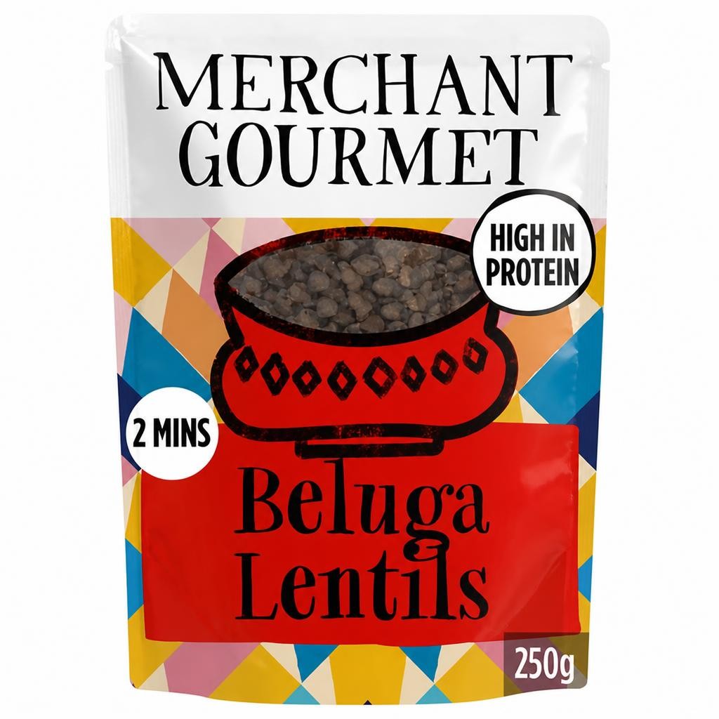 Merchant Gourmet Microwave Ready to eat Beluga Lentils 250g