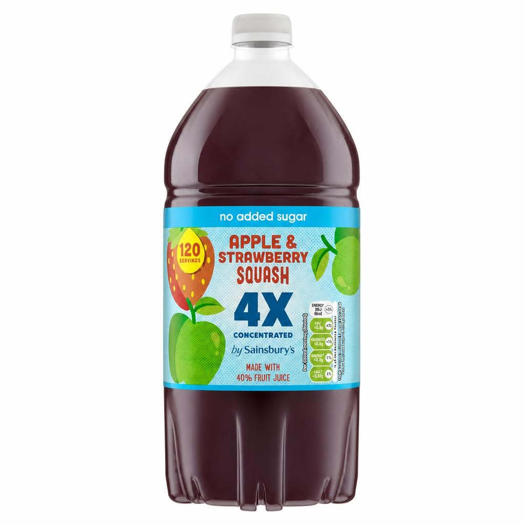 Sainsbury's Quadruple Strength Apple & Strawberry Squash 1.5L