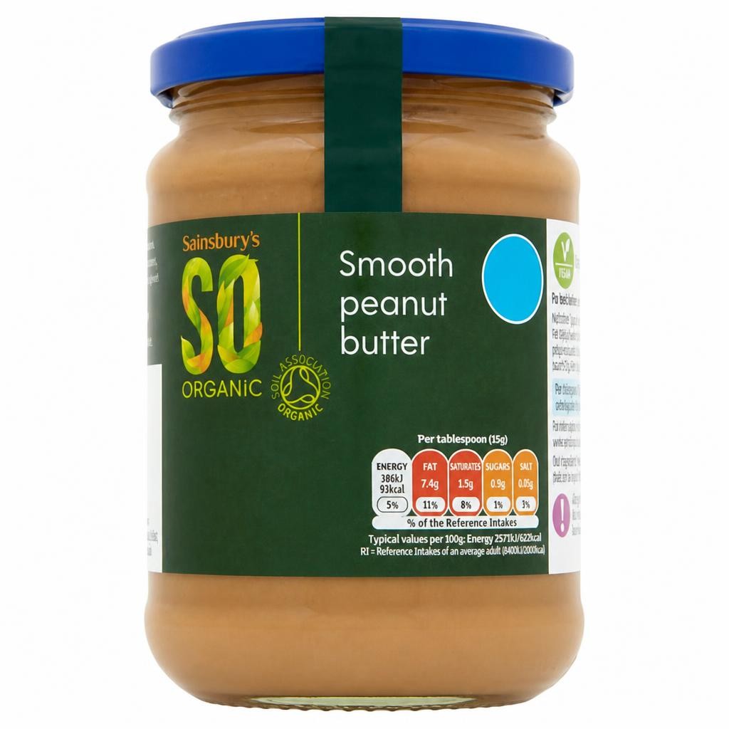 Sainsbury's Peanut Butter Smooth, SO Organic 340g