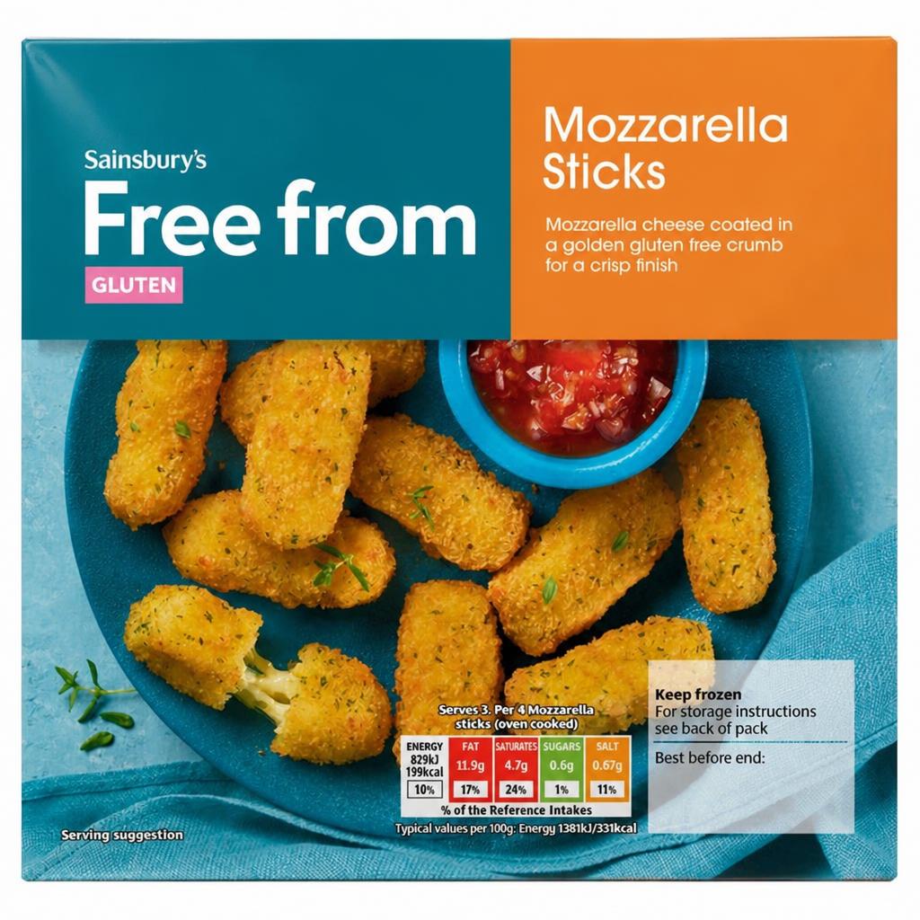 Sainsbury's Free From Mozzarella Sticks 180g