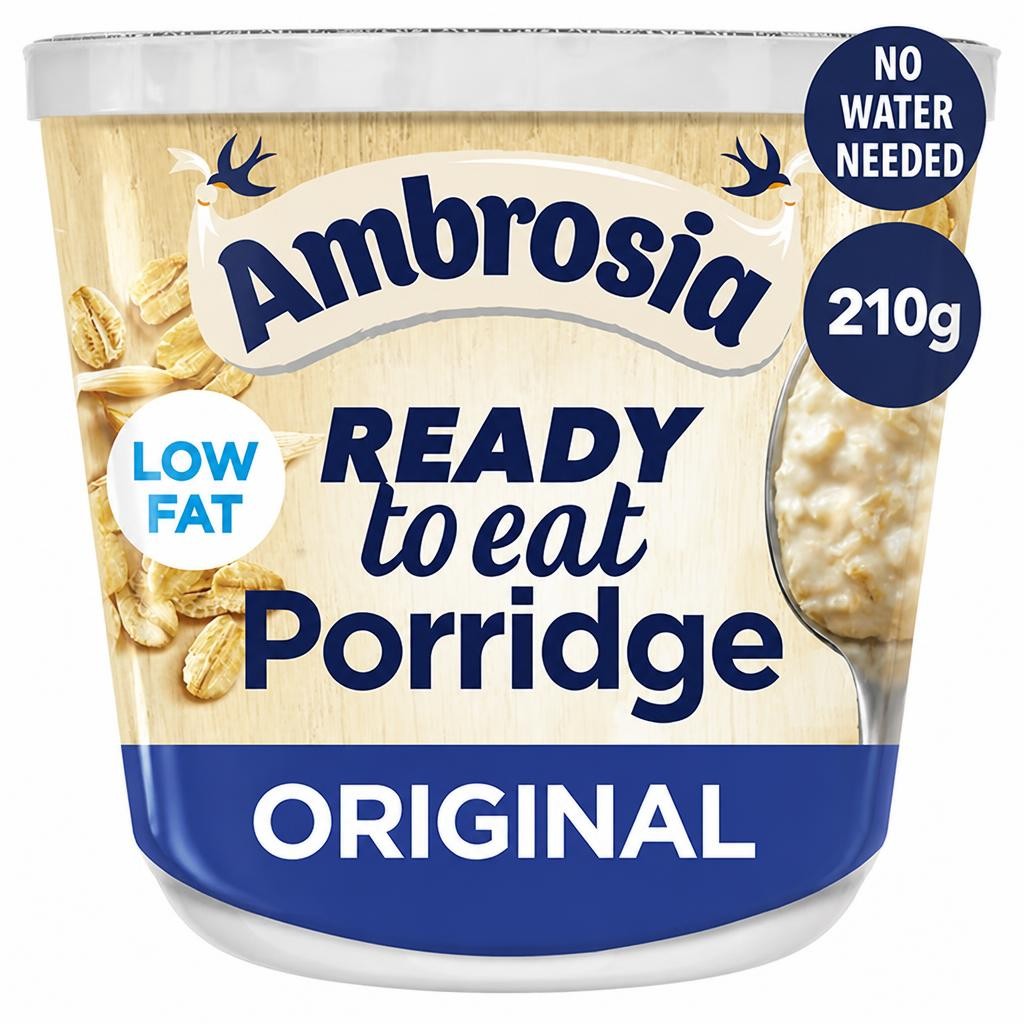 Ambrosia Ready to Eat Porridge Oat Cereal Pot Original 210g