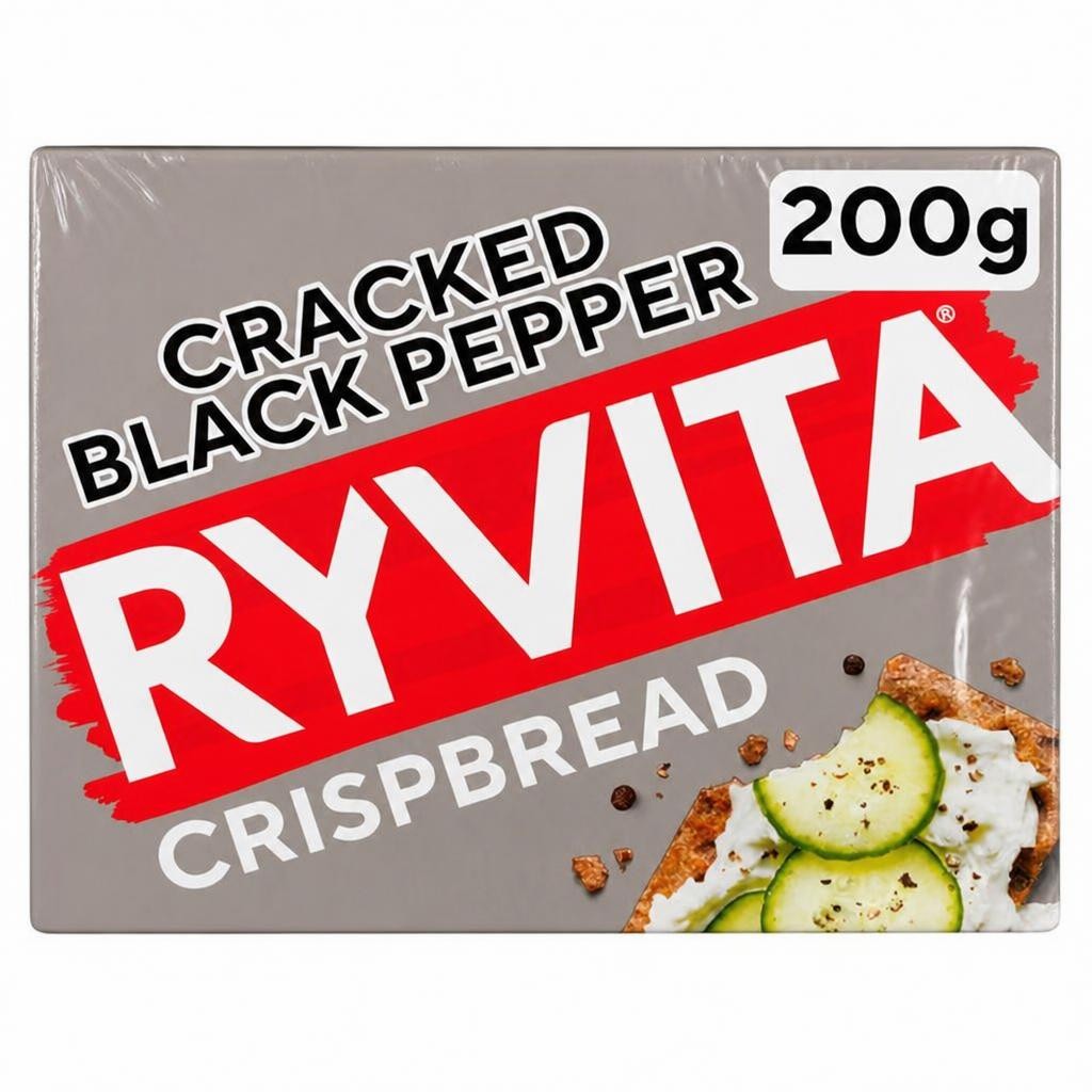 Ryvita Crispbread Cracked Black Pepper Crackers 200g