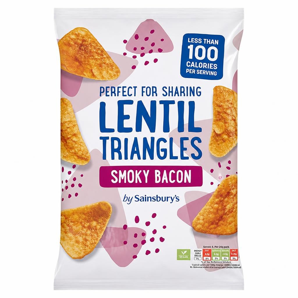 Sainsbury's Smoky Bacon Lentil Triangles 85g