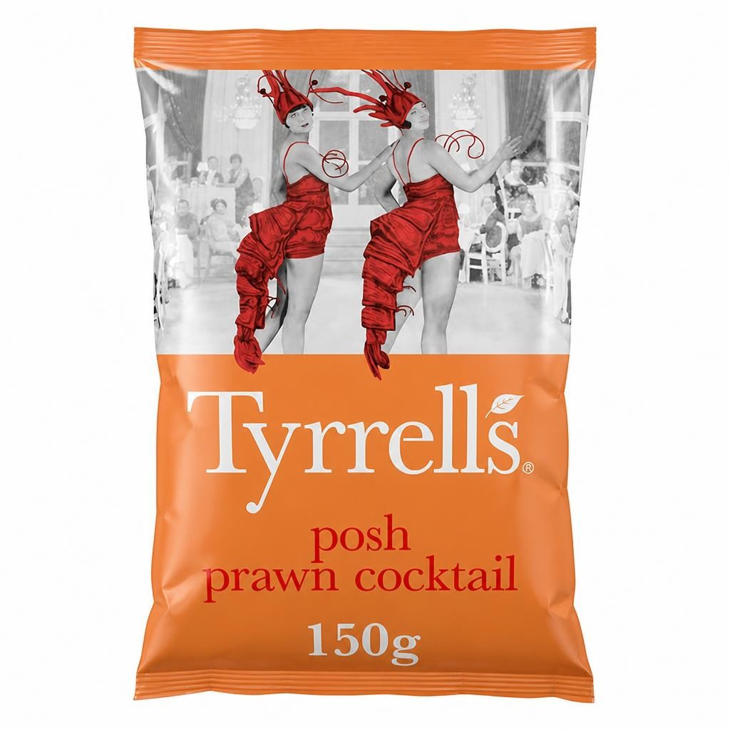 Tyrrells Posh Prawn Cocktail Sharing Crisps 150g