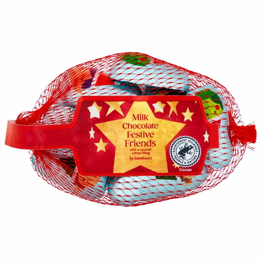 Sainsbury's Milk Chocolate Festive Friends with a Caramel Creme Filling 72g
