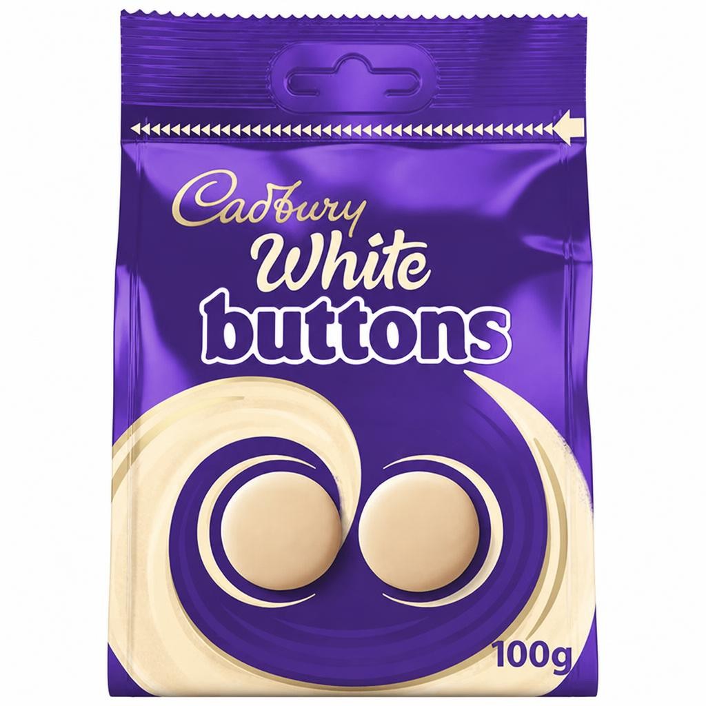 Cadbury White Buttons Chocolate Pouch 100g