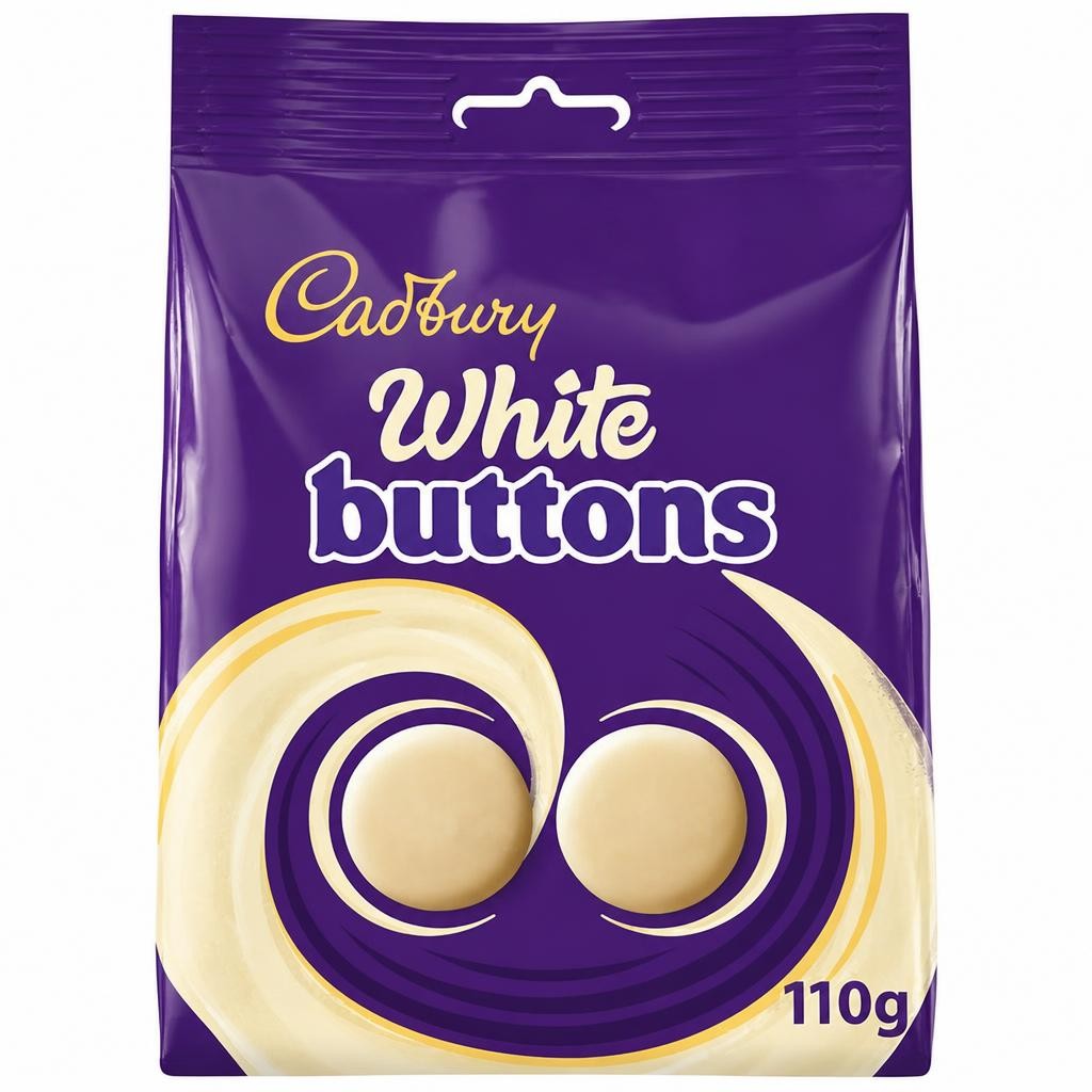 Cadbury White Buttons Chocolate Pouch 100g