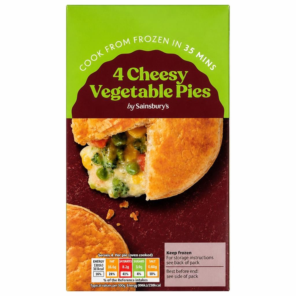 Sainsbury's Vegetable Pies x4 568g