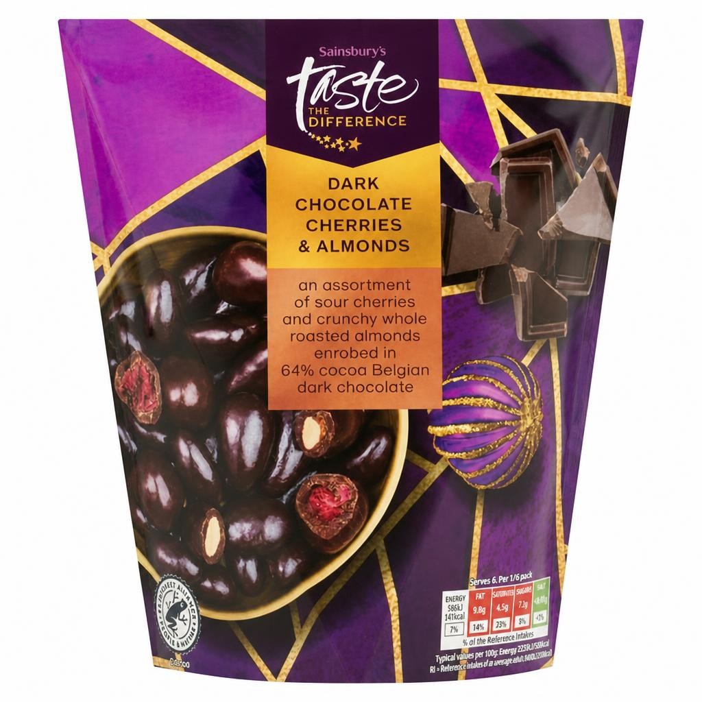Sainsbury's Dark Chocolate Cherries & Almonds, Taste the Difference 150g