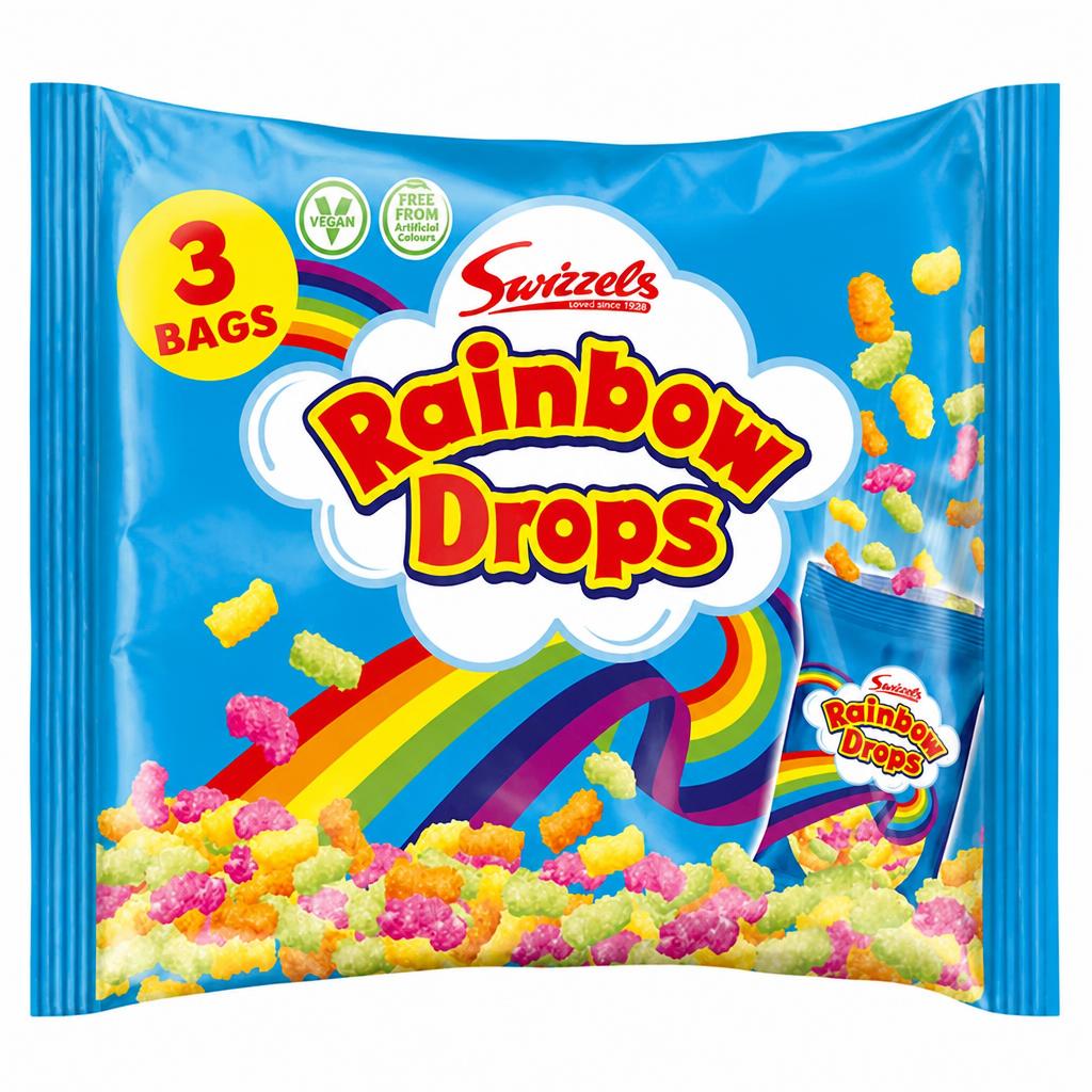 Swizzels Rainbow Drops Bags 96g x3