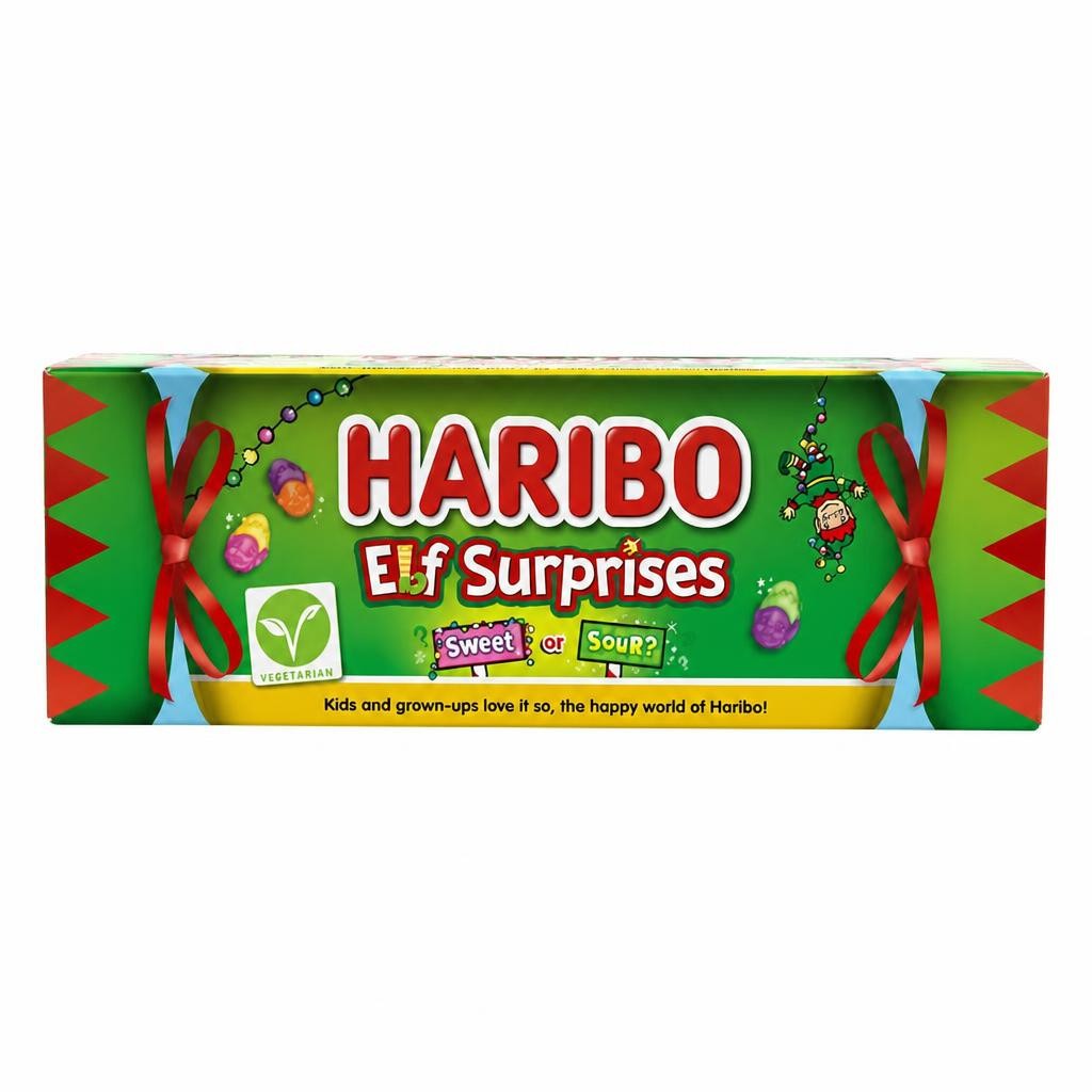 Haribo Elf Surprises Chewy Sweet & Sour Fruit Flavour Gift Tube 120g
