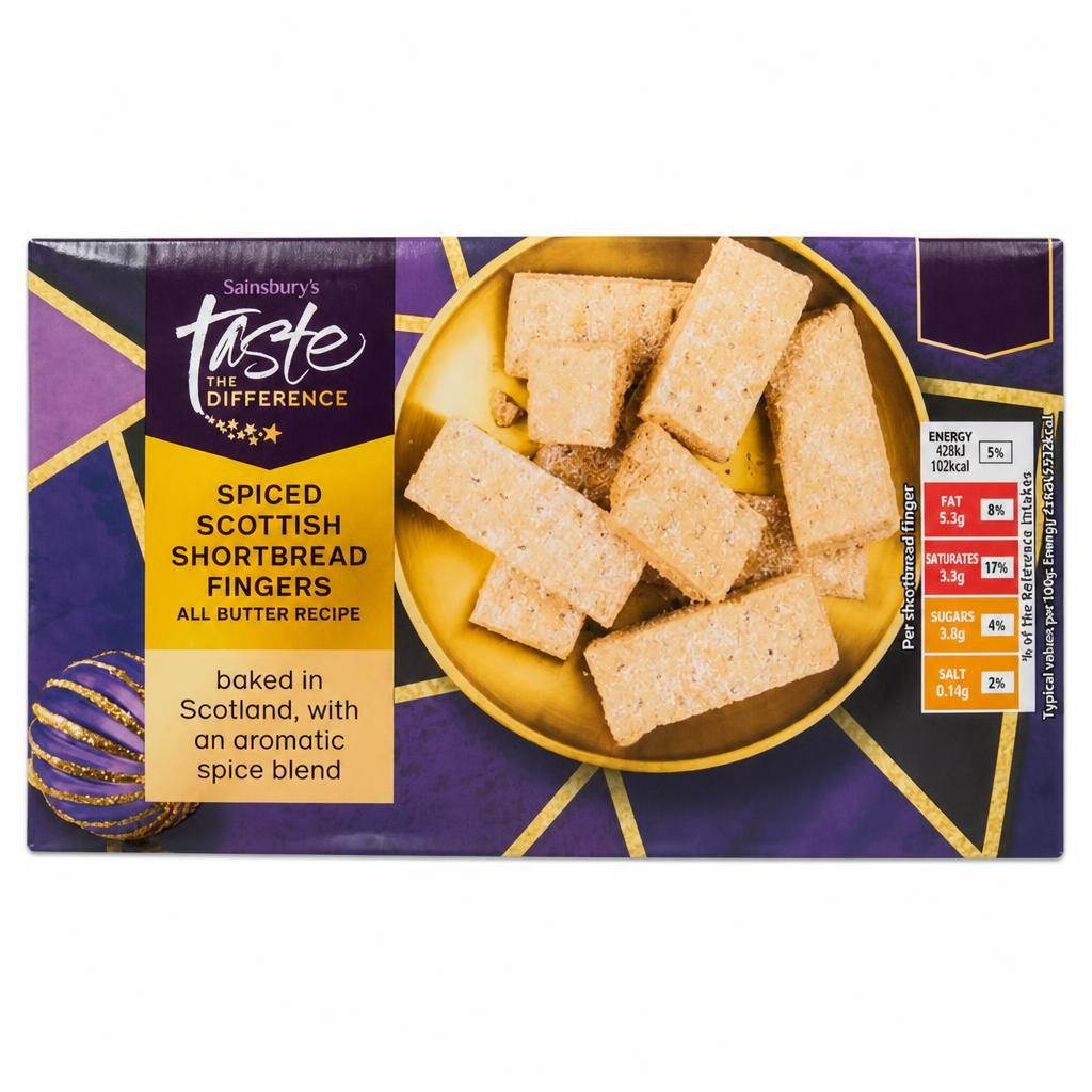 Sainsbury's Spiced Scottish Shortbread Fingers, Taste the Difference 160g
