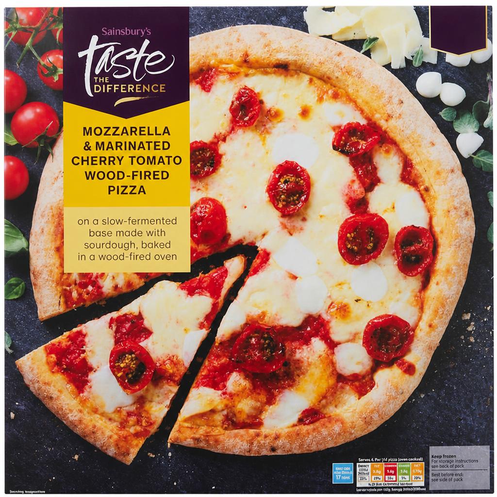 Sainsbury's Mozzarella & Marinated Cherry Tomato Wood Fired Pizza, Taste the Difference 400g