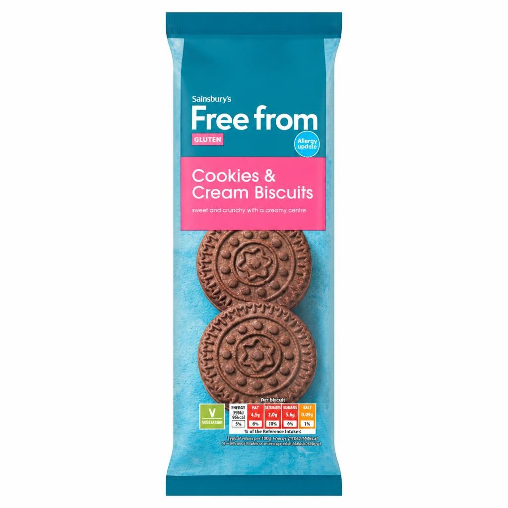 Sainsbury's Free From Cookies & Cream Biscuits 160g