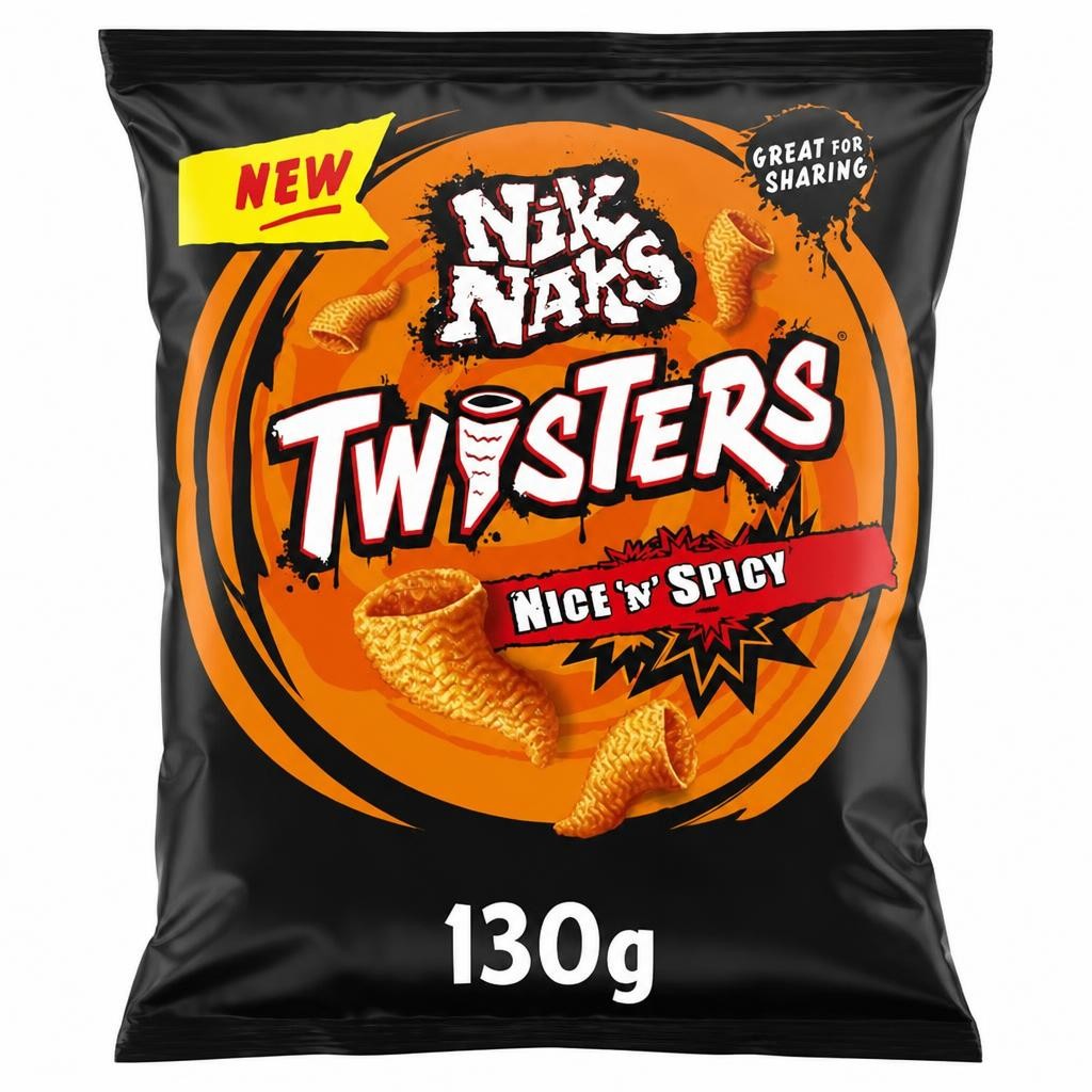 Nik Naks Twisters Nice N Spicy Sharing Crisps 130g