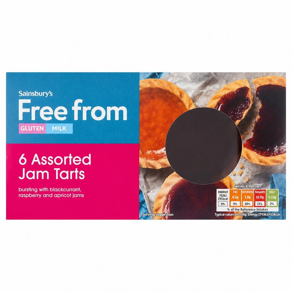 Sainsbury's Free From Assorted Jam Tarts x6