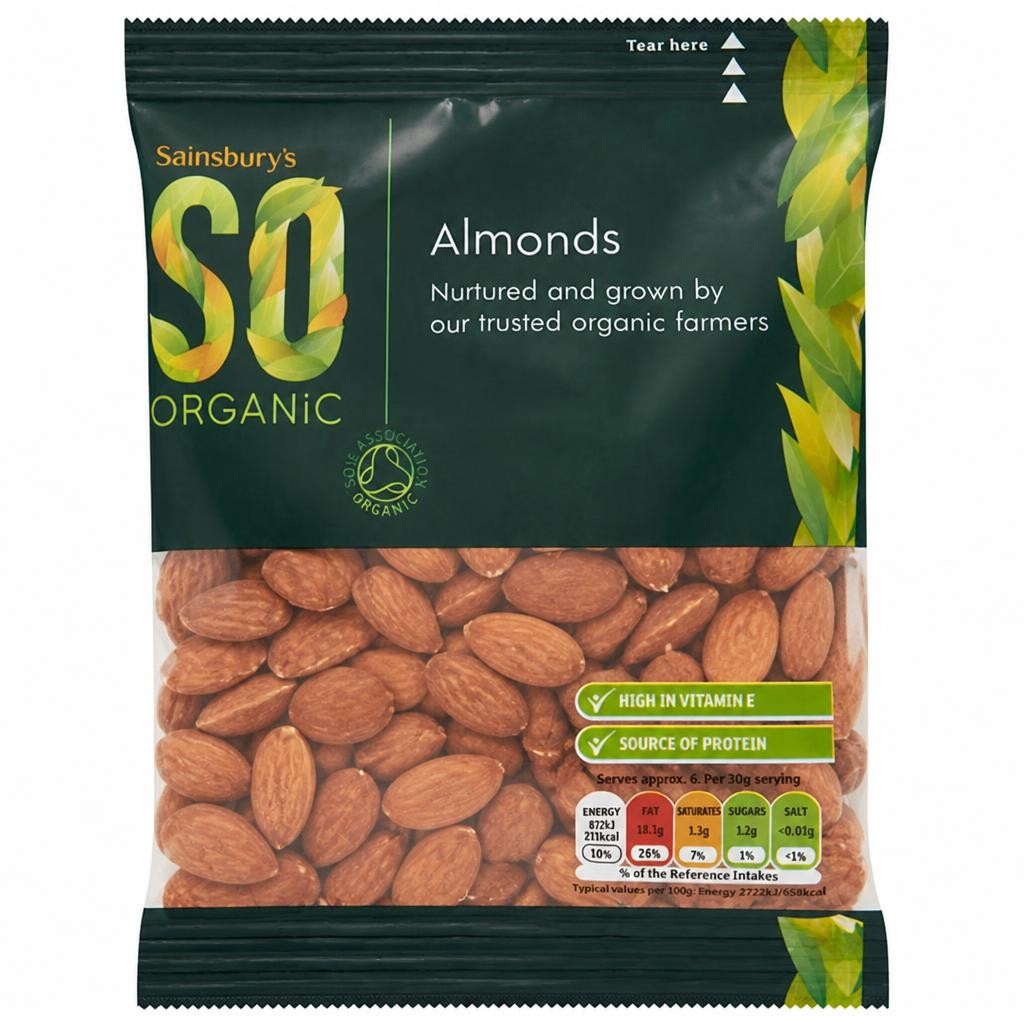 Sainsbury's Almonds, SO Organic 200g