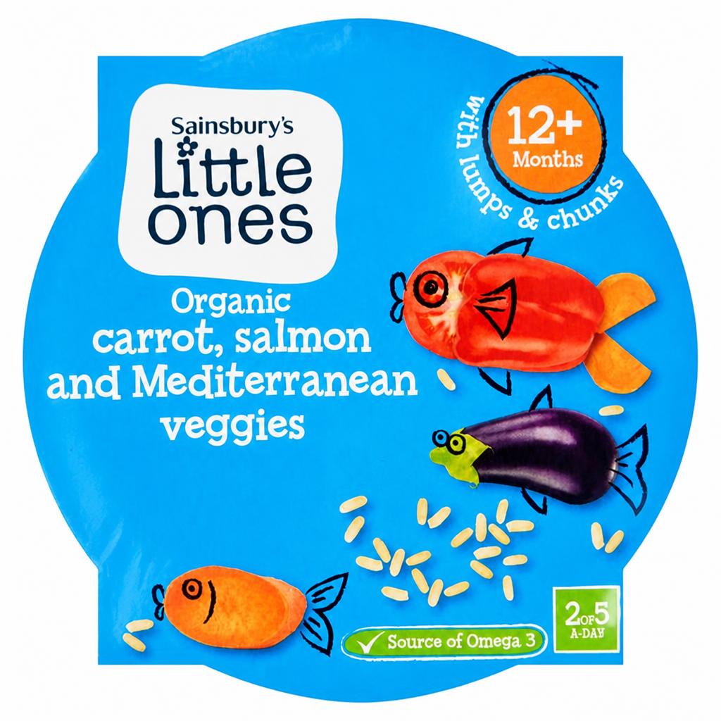 Sainsbury's Little Ones Organic Mediterranean Veggies with Salmon & Sweet Potato 12+ Months 200g