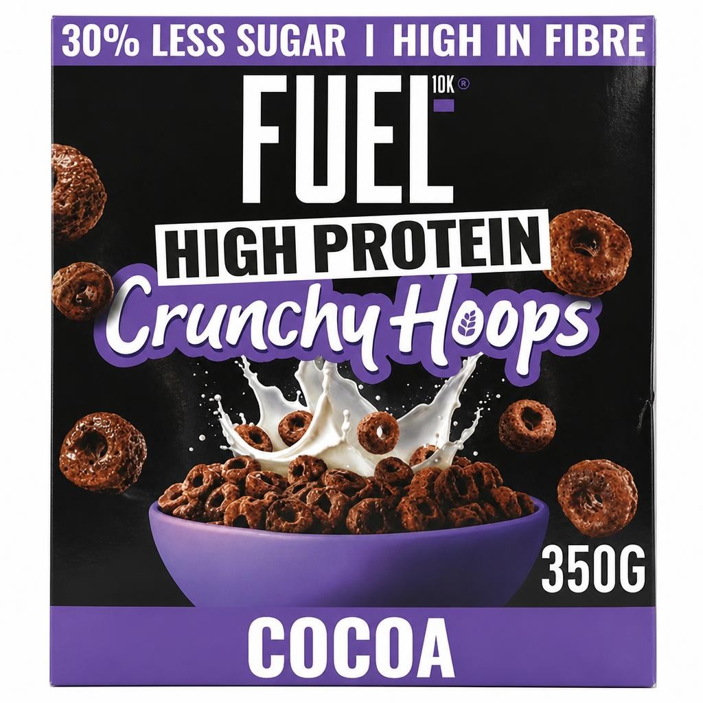 FUEL10K Chocolate Multigrain Hoops High Protein Breakfast Cereal 350g
