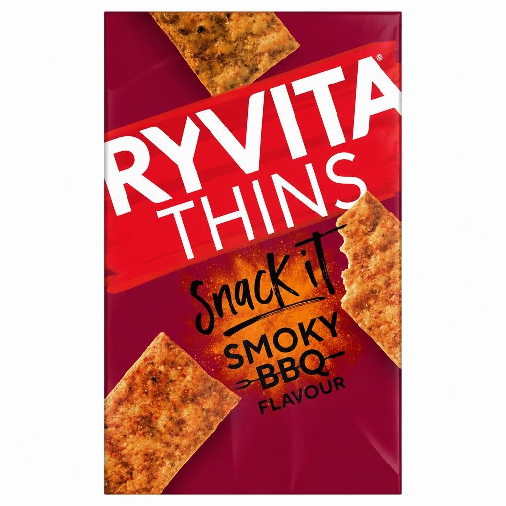 Ryvita Snack It Thins Smoky BBQ Flatbread Snacks 125g