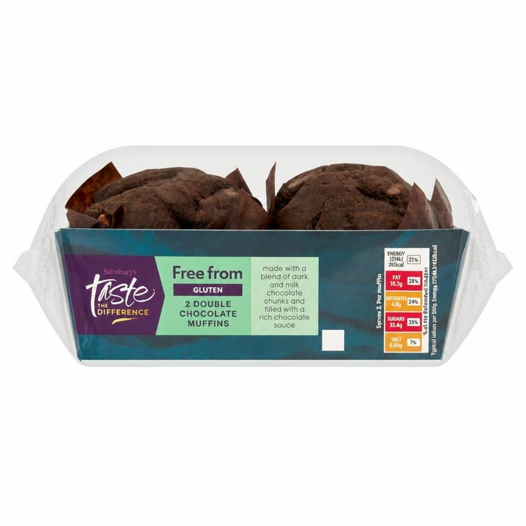 Sainsbury's Free From Chocolate Muffins, Taste the Difference x2