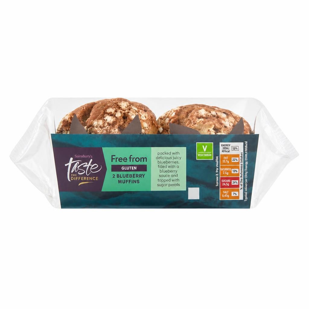 Sainsbury's Free From Blueberry Muffins, Taste the Difference x2