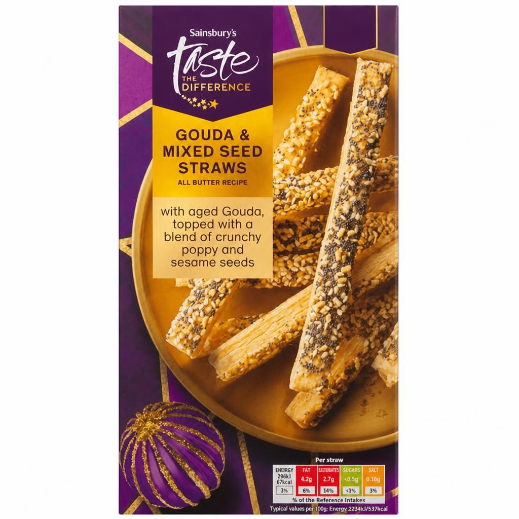 Sainsbury's Gouda & Mixed Seed Straws, Taste the Difference 100g