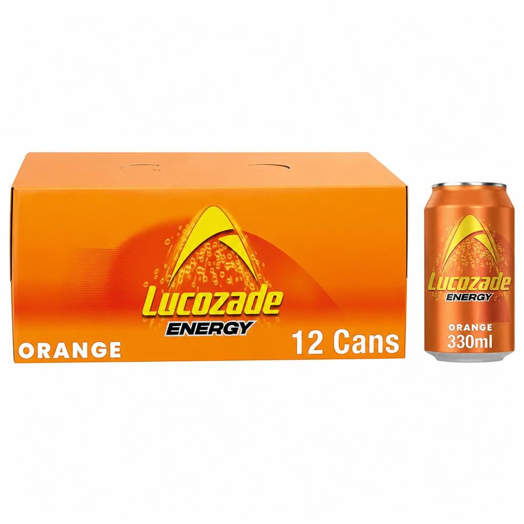 Lucozade Energy Drink Orange Cans 12x330ml
