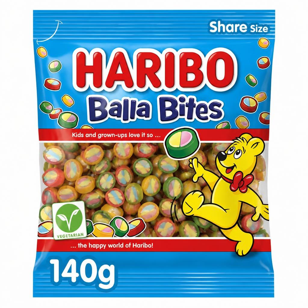 Haribo Balla Bites Chewy Sweets Sharing Bag 140g