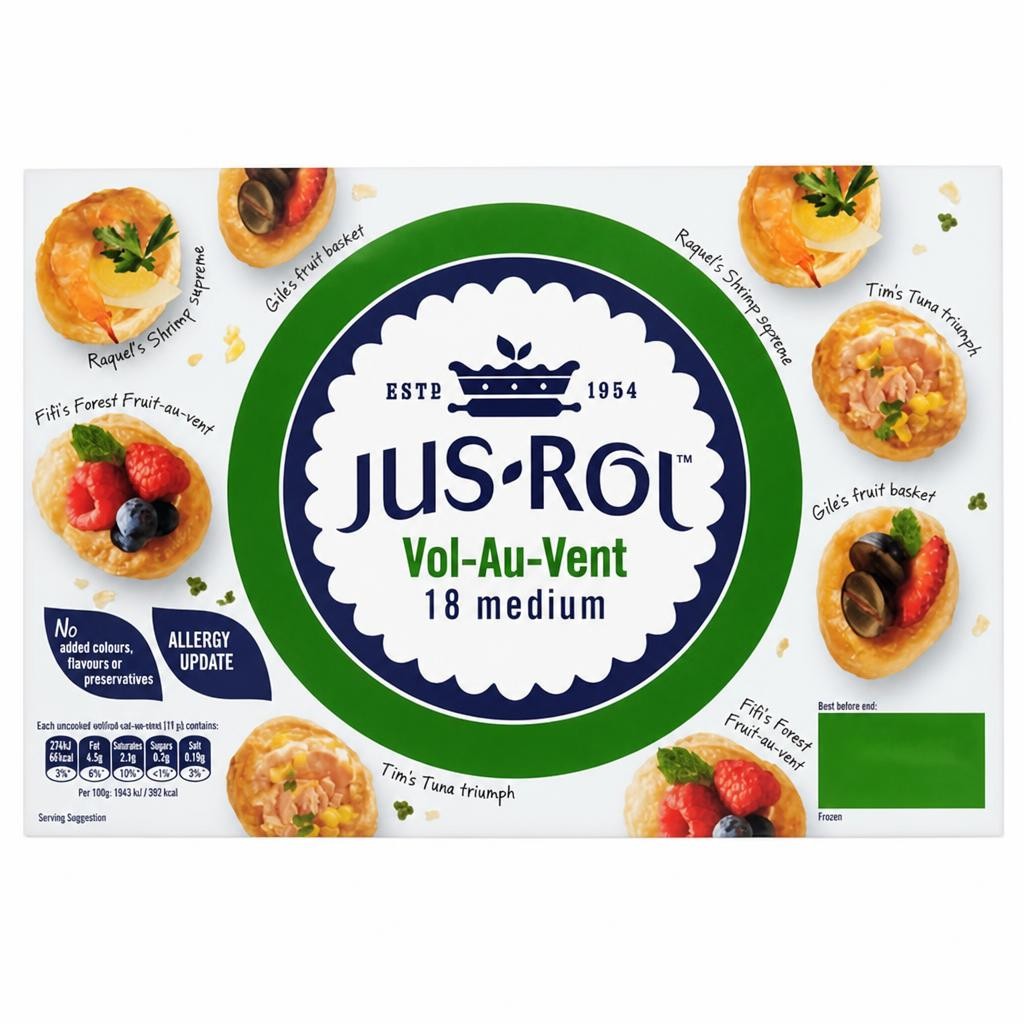 Jus-Rol Medium Vol Au Vent Pastry x18 313g