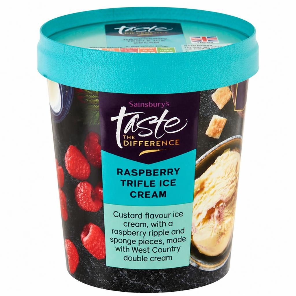 Sainsbury's Raspberry Trifle Ice Cream, Taste the Difference 328g