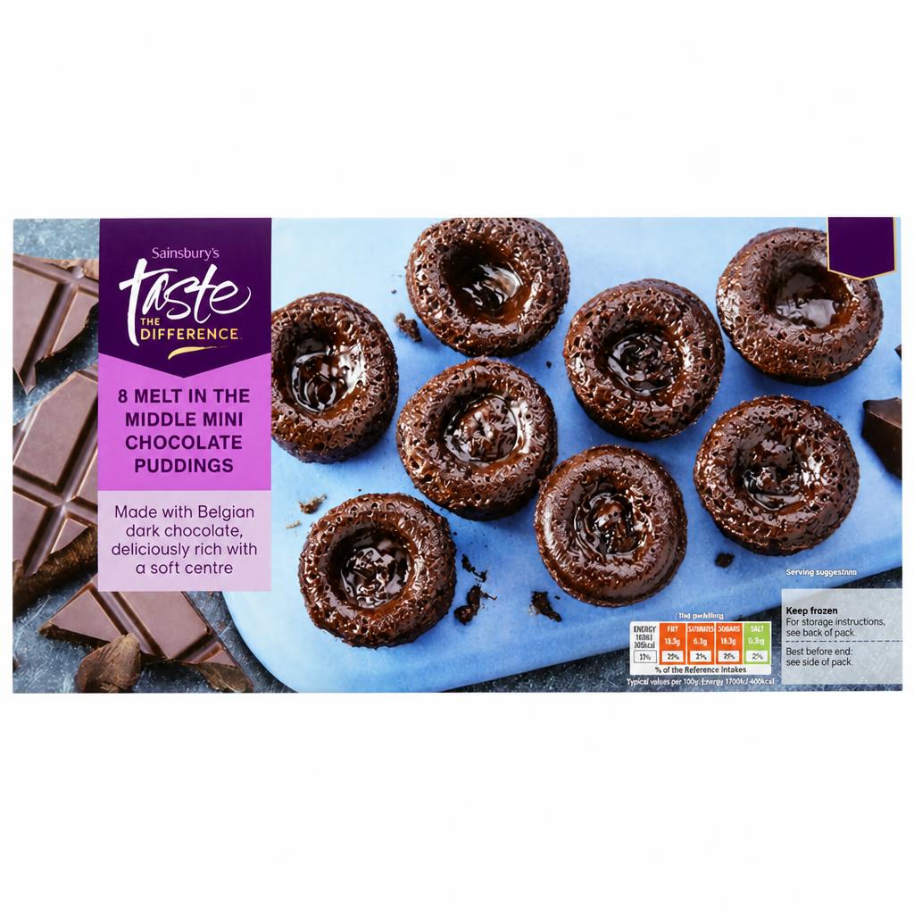 Sainsbury's Melt in the Middle Mini Chocolate Puddings, Taste the Difference x8 192g