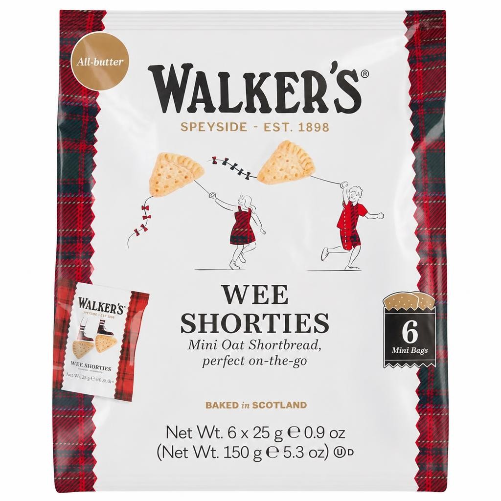 Walker's Wee Shorties Mini Oat Shortbread Triangles 6 x 25g