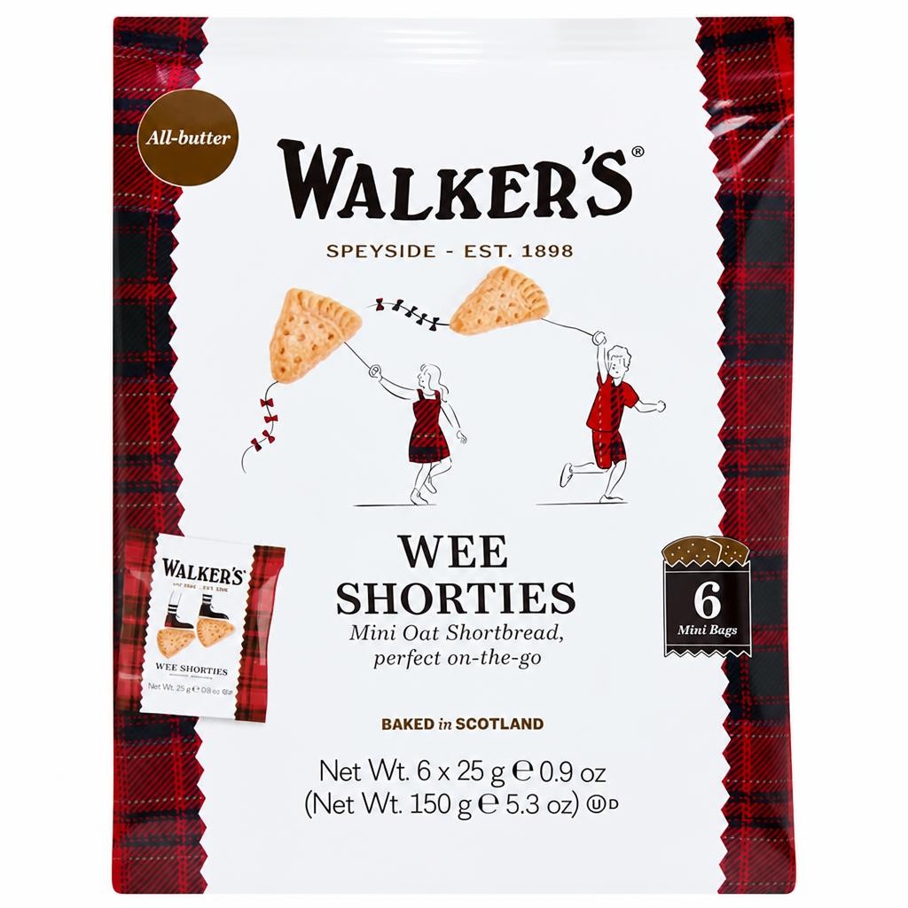 Walker's Wee Shorties Mini Oat Shortbread Triangles 6 x 25g