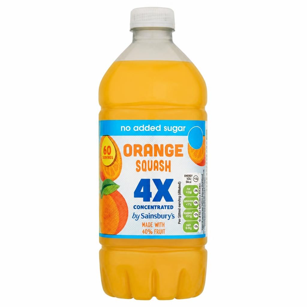 Sainsbury's Quadruple Strength Orange Squash 750ml