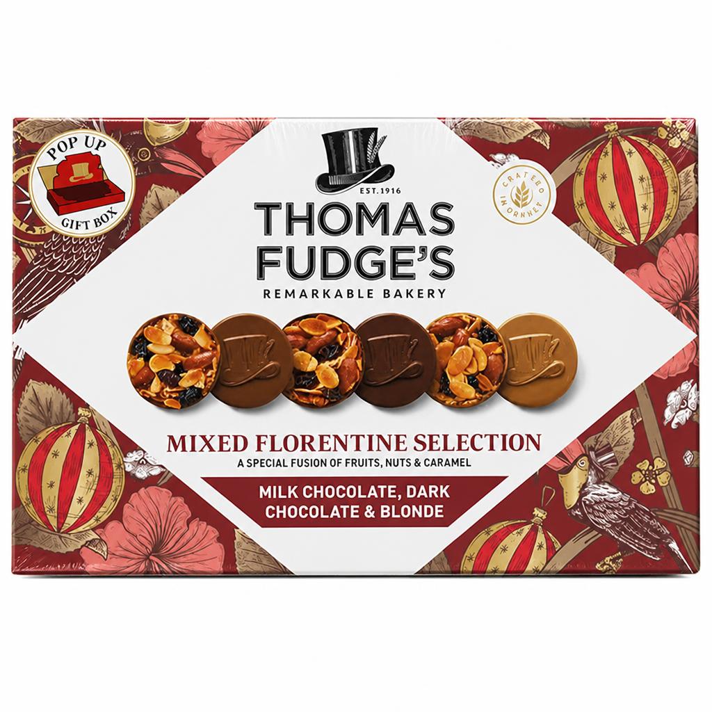 Thomas Fudge's Mixed Florentine Selection Milk, Dark & Blonde Chocolate 228g