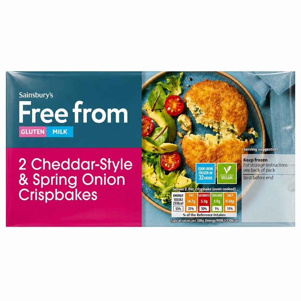 Sainsbury's Free From Cheese & Onion Crispbakes x2 227g