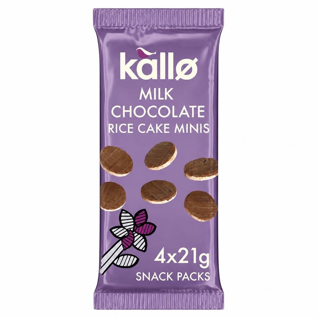 Kallo Milk Chocolate Rice Cake Minis 4 x 21g