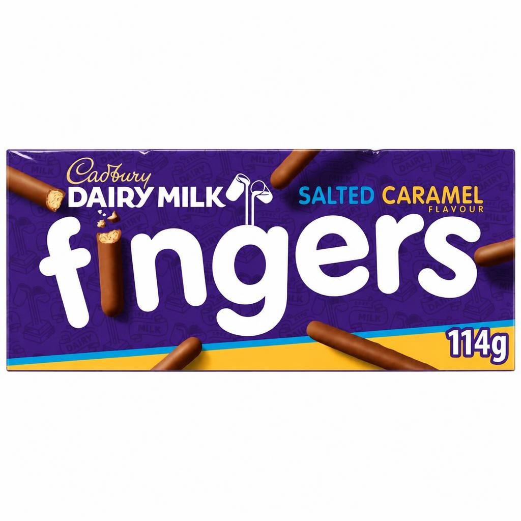 Cadbury Dairy Milk Fingers Salted Caramel Flavour Biscuits 114g