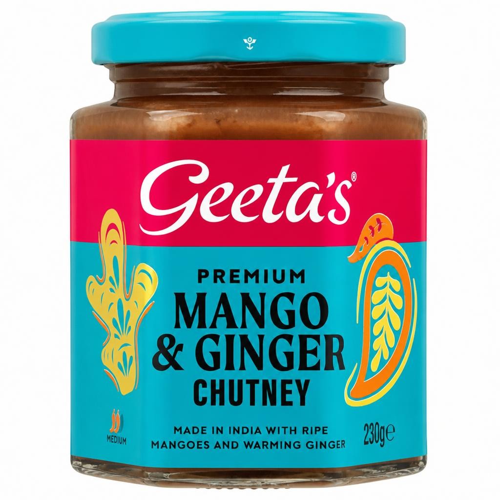 Geeta's 230g Premium Mango & Ginger Chutney Medium