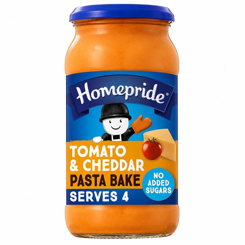 Homepride No Added Sugar Pasta Bake Sauce Tomato & Cheddar Cheese 485g