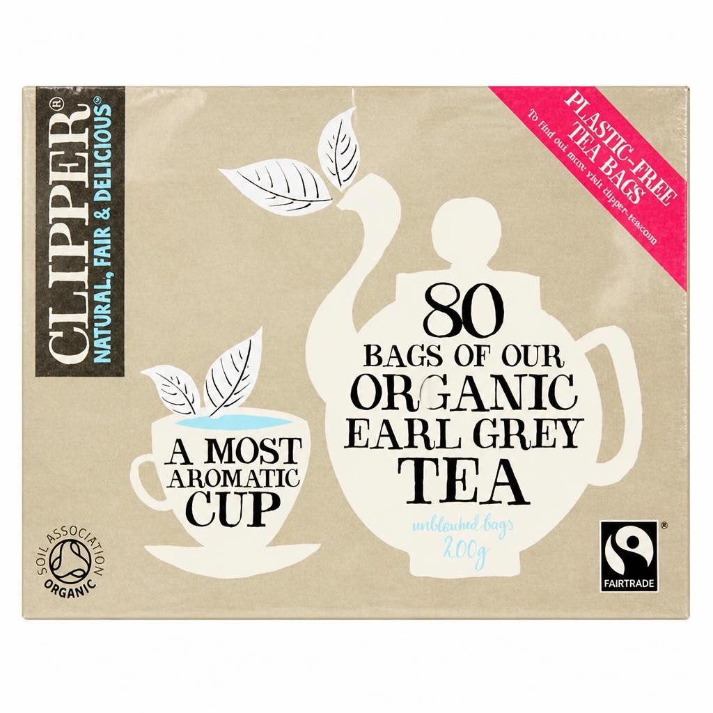 Clipper Fairtrade Bags of Our Organic Earl Grey Tea Unbleached Bags x80 200g