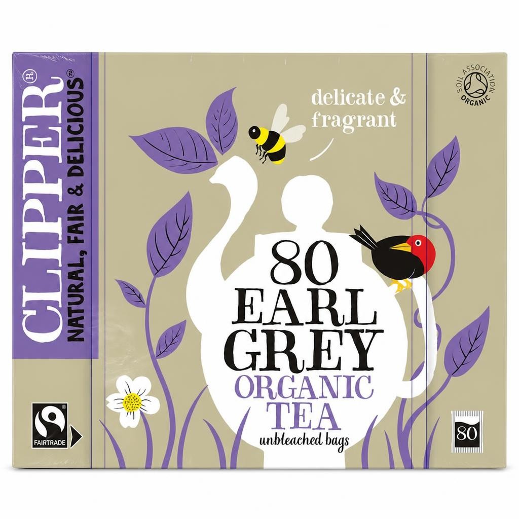 Clipper Fairtrade Bags of Our Organic Earl Grey Tea Unbleached Bags x80 200g