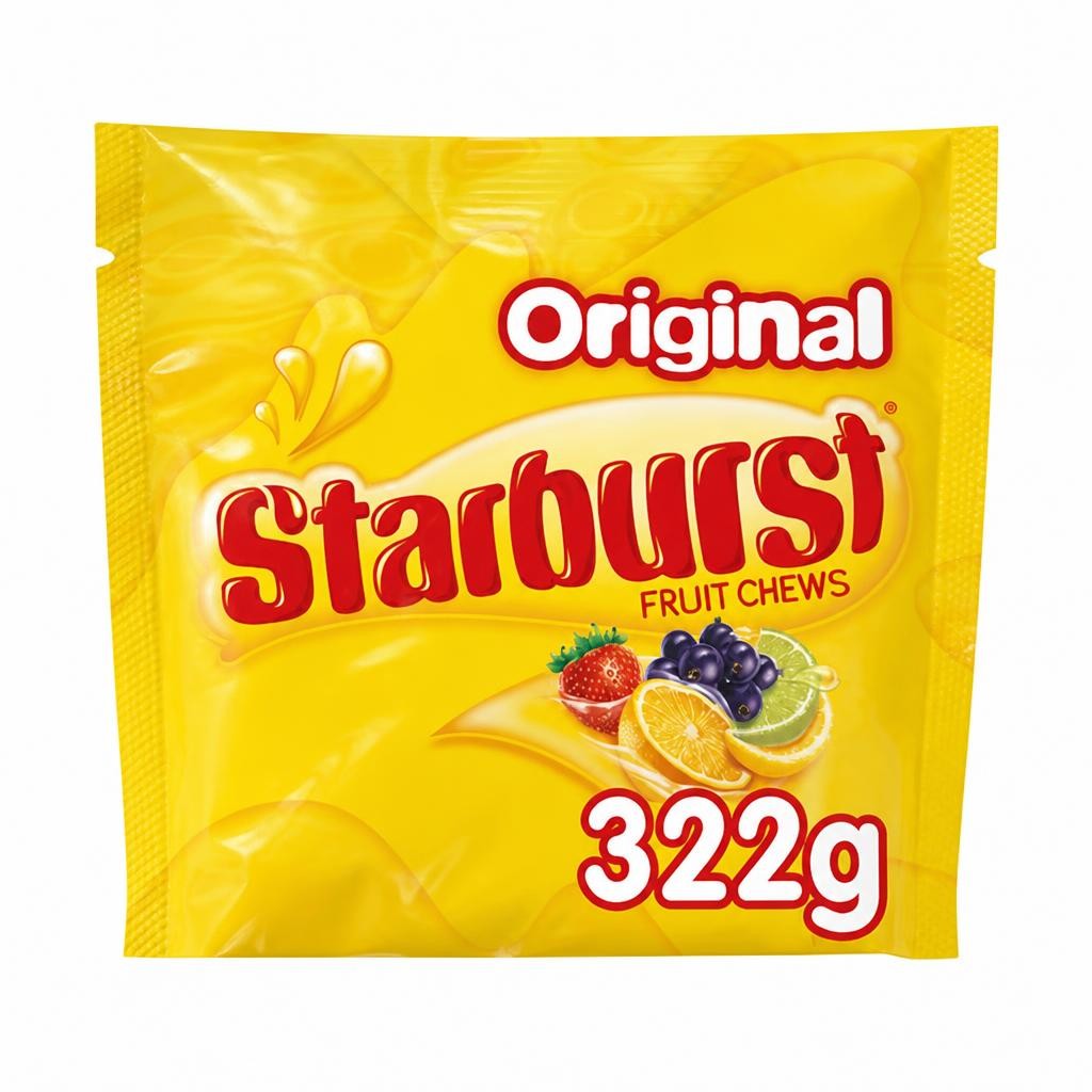 Starburst Vegan Chewy Sweets Fruit Flavoured Sharing Pouch Bag 322g