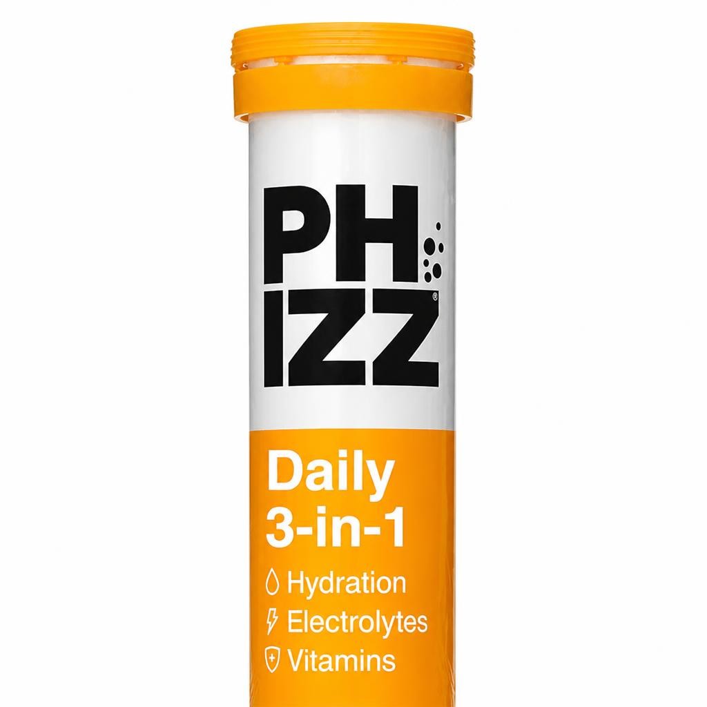 Phizz Daily 3-in-1 Hydration, Electrolytes & Vitamins Effervescent Tablets Orange x20 Tablets