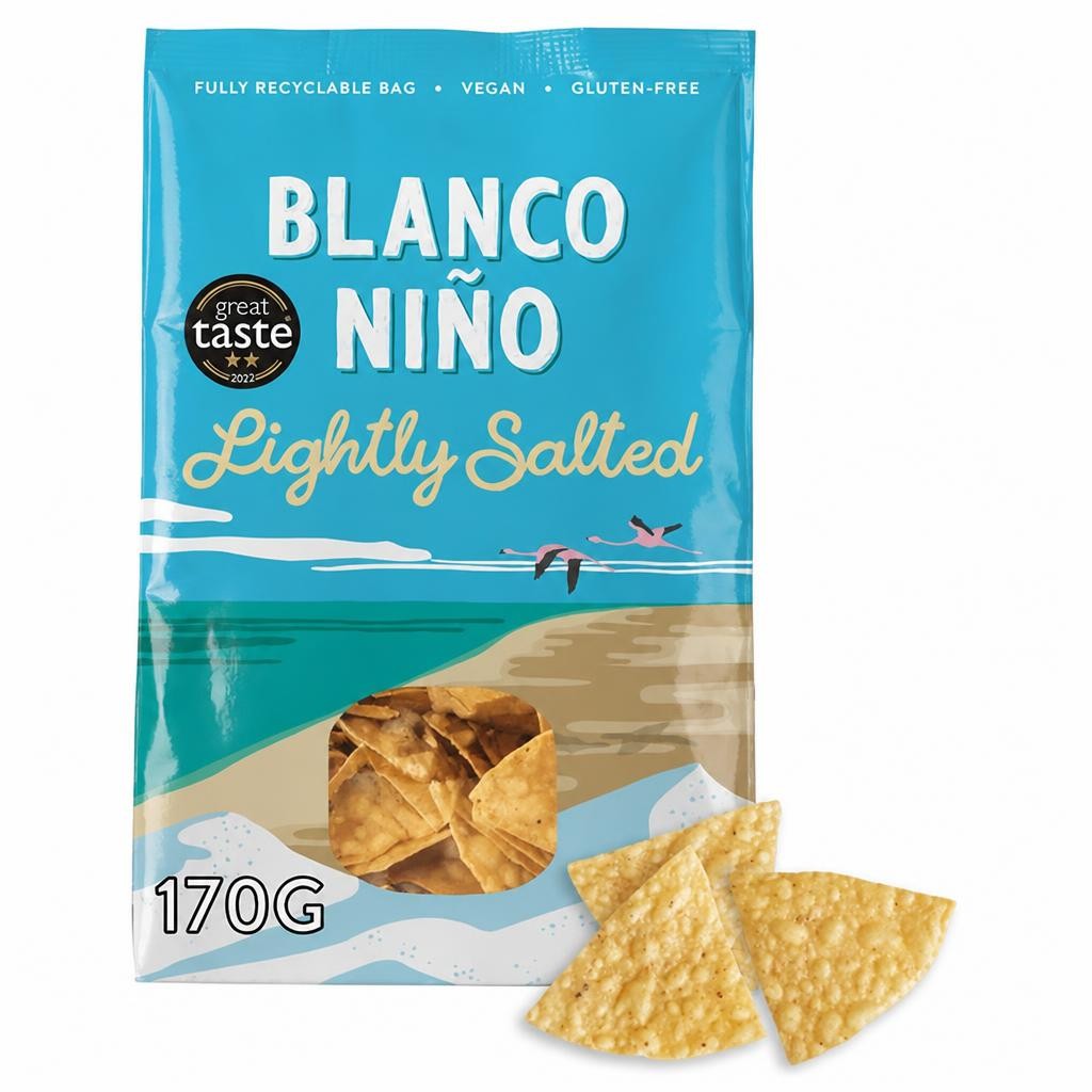 Blanco Nino White Corn Tortilla Chips with Celestun Salt 170g