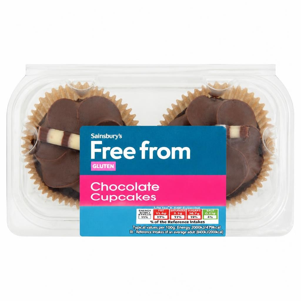 Sainsbury's Free From Chocolate Cupcakes x2