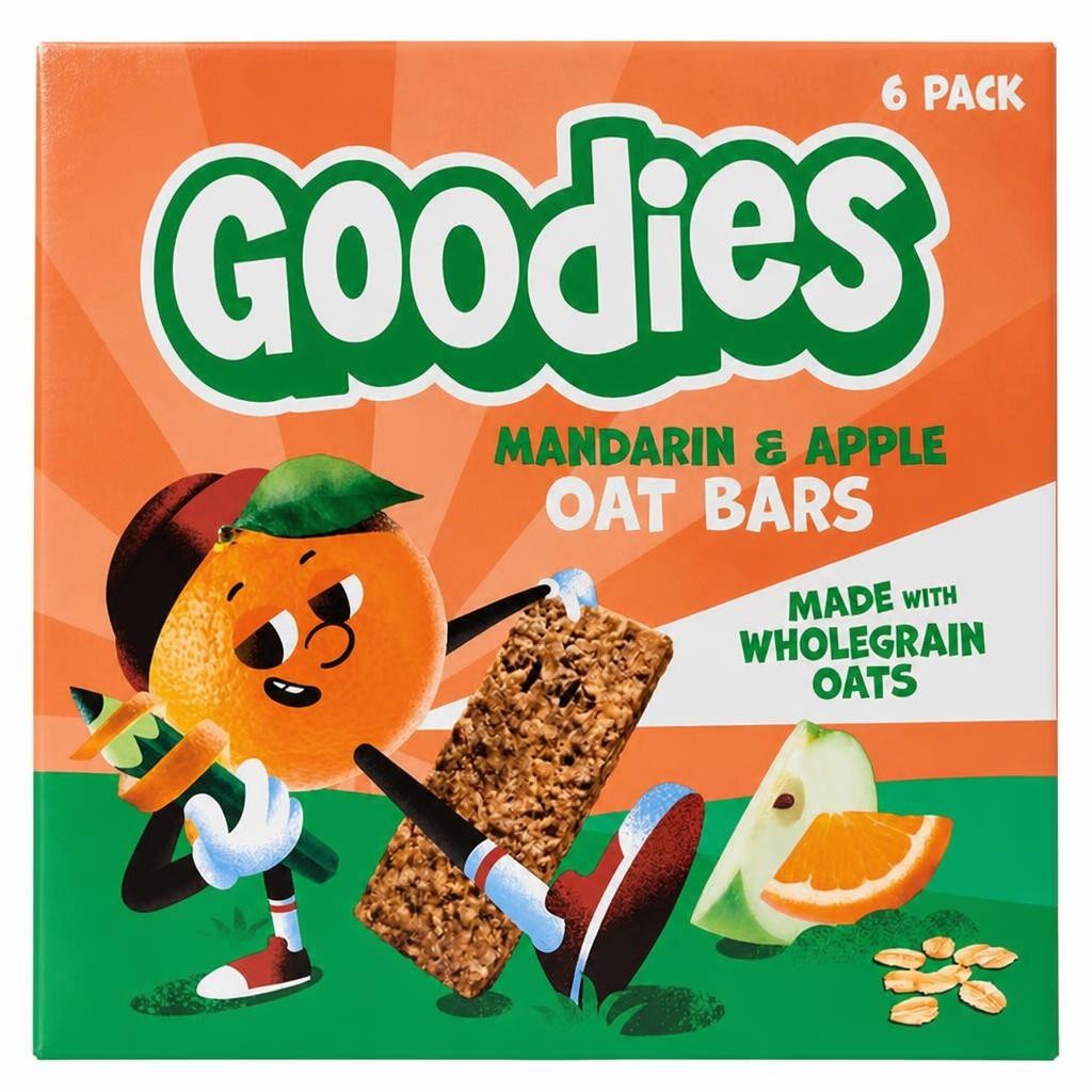 Goodies 6 x 23g Mandarin & Apple Multipack Kids Snack Oat Bars