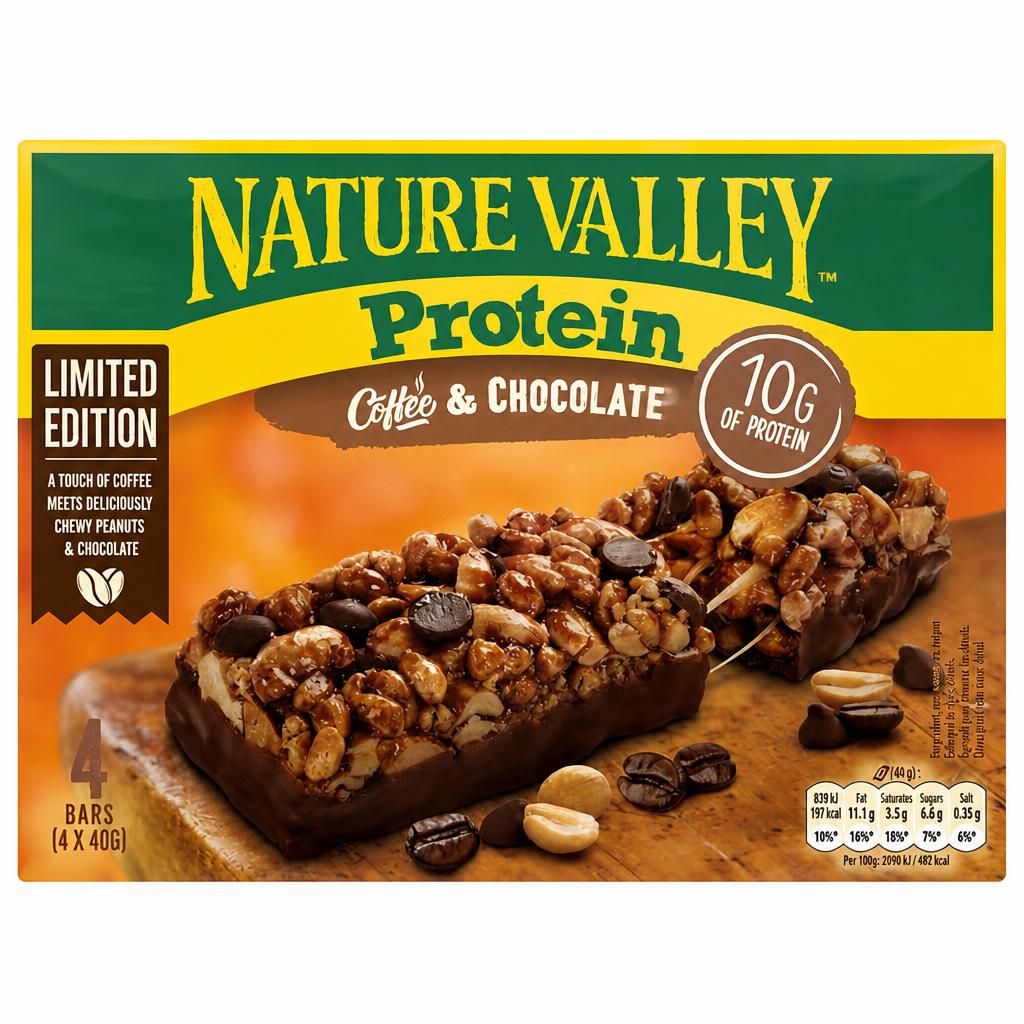 Nature Valley Protein Coffee & Chocolate Cereal Bars, Limited Edition 4 x 40g