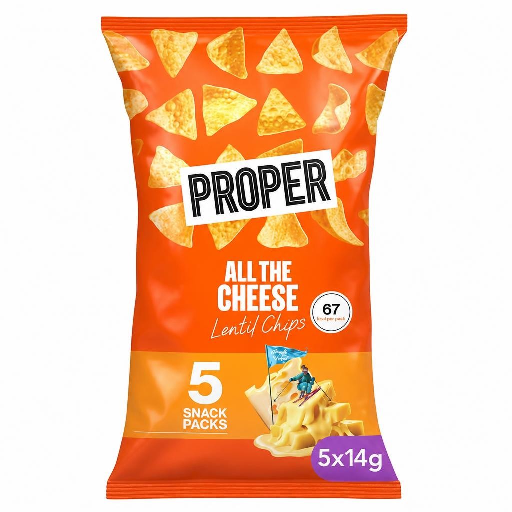 Proper All the Cheese Lentil Chips 5 x 14g
